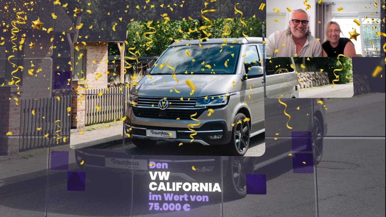 Videoausschnitt vom Gewinner-Call des VW California